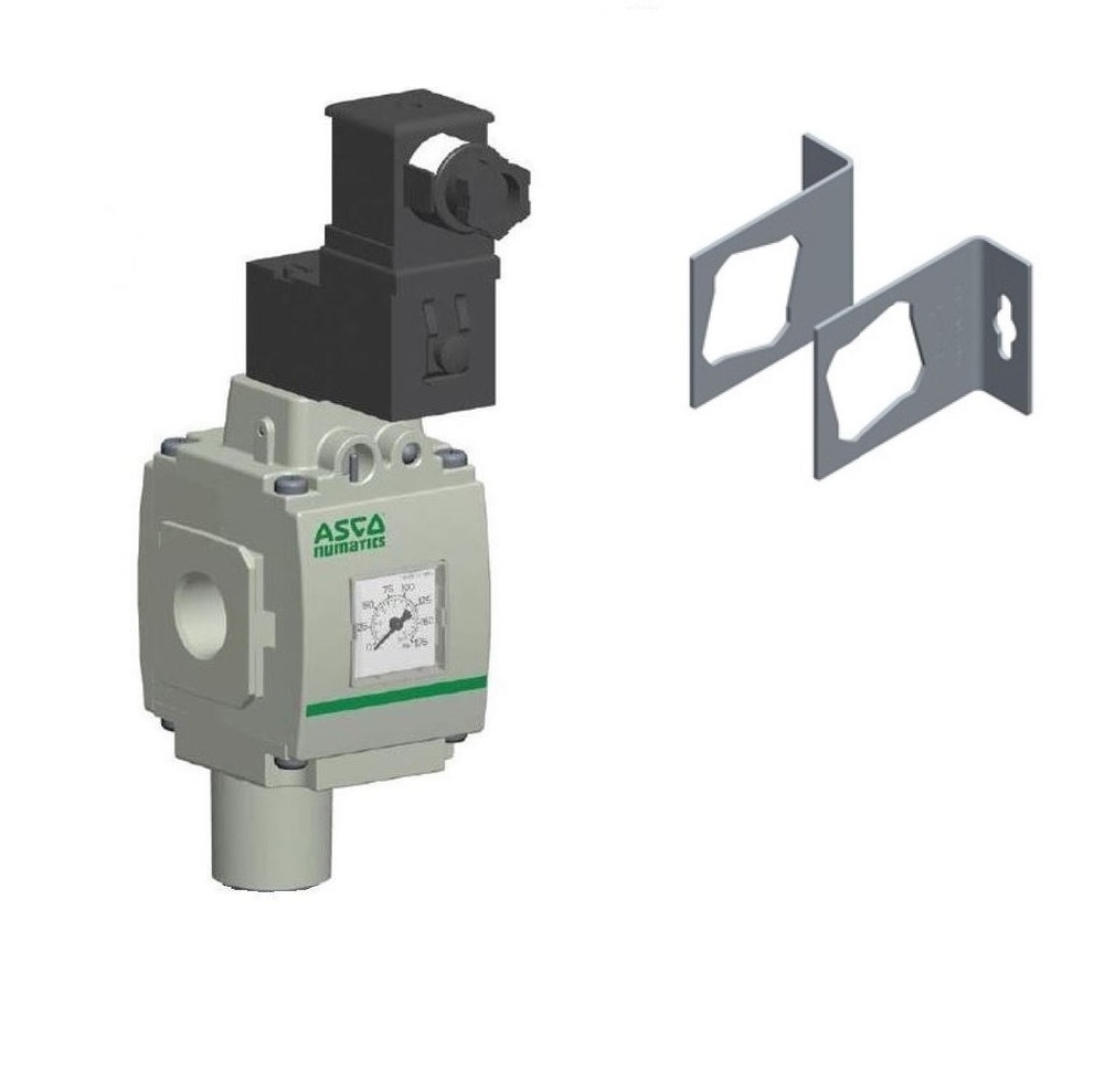 G652A6S64F101F1 NUMATICS/AVENTICS SOLENOID SLOW START QUICK EXHAUST VALVE 652 SERIES 3/2, 1/2" G, 24VDC, SIDE BRKS, DIN CONN W/LED, LP PSI GAUGE