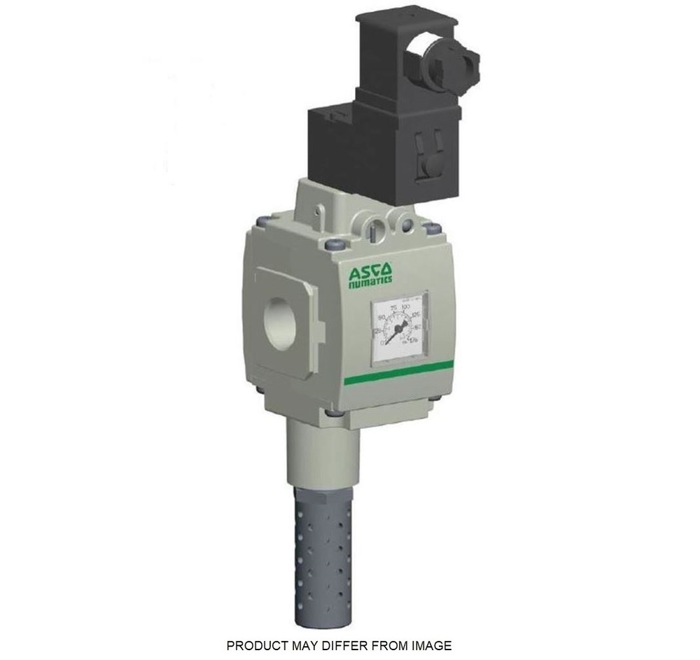 8652A6S83D111F1 NUMATICS/AVENTICS SOLENOID SLOW START QUICK EXHAUST VALVE 652 SERIES 3/2, 3/8" NPT, 24VDC, MUFFLER, 3 PIN M12, DIGITAL GAUGE