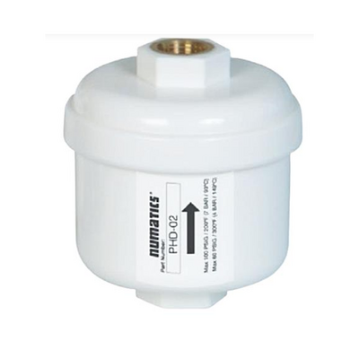 PHE-02 NUMATICS/AVENTICS MICRO-FILTRATION FILTER PH SERIES 1/4" NPT PORT TAP,  0.3 MICRON HIGH FLOW HOUSING PLEATED ULPA