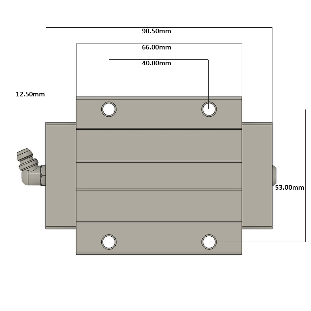 LSH20BK-F2L-N-D-M6 AIRTAC PROFILE RAIL BEARING LSH 20MM SERIES, NORMAL ACCURACY WITH NO PRELOAD (D) STANDARD, BOTTOM MOUNTING FLANGE - LONG BODY
