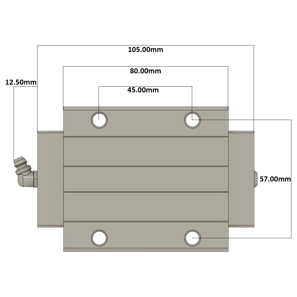 LSH25BK-F1L-N-D-M6 AIRTAC PROFILE RAIL BEARING LSH 25MM SERIES, NORMAL ACCURACY WITH NO PRELOAD (D) STANDARD, TOP MOUNTING FLANGE - LONG BODY