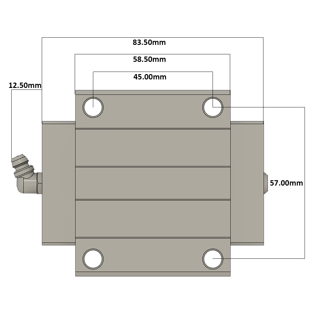 LSH25BK-F2N-N-D-M6 AIRTAC PROFILE RAIL BEARING LSH 25MM SERIES, NORMAL ACCURACY WITH NO PRELOAD (D) STANDARD, BOTTOM MOUNTING FLANGE - NORMAL BODY