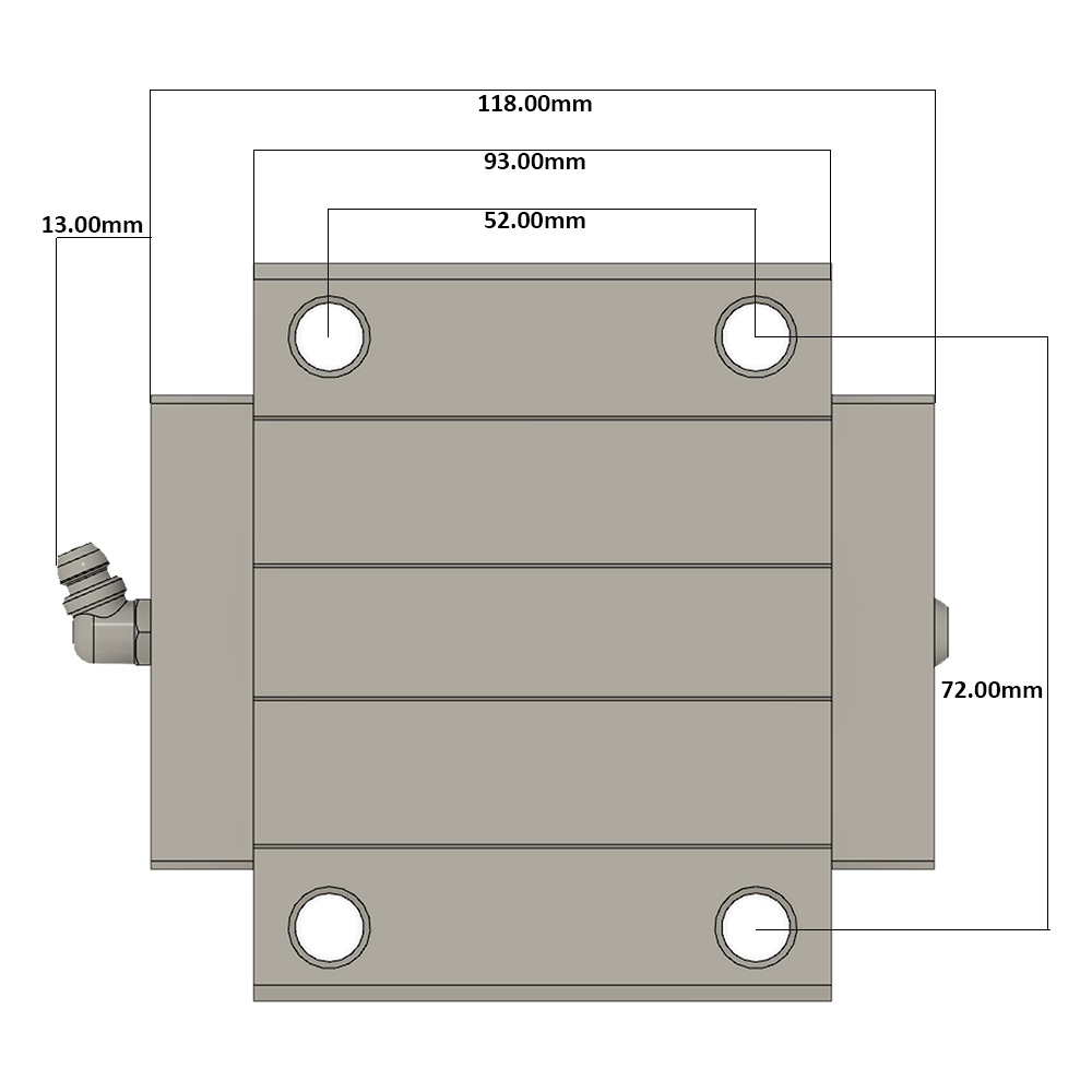 LSH30BK-F2L-H-B-M6 AIRTAC PROFILE RAIL BEARING LSH 30MM SERIES, HIGH ACCURACY WITH LIGHT PRELOAD (B), BOTTOM MOUNTING FLANGE - LONG BODY