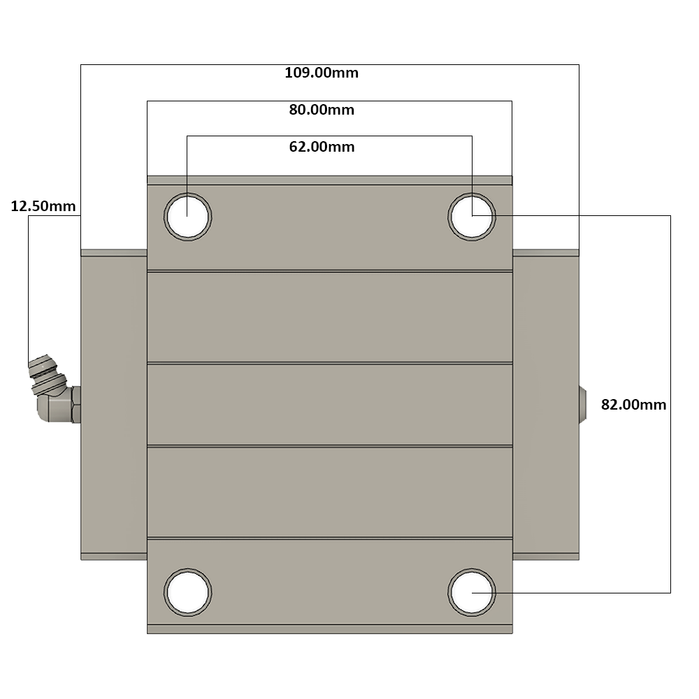 LSH35BK-F2N-N-D-M6 AIRTAC PROFILE RAIL BEARING LSH 35MM SERIES, NORMAL ACCURACY WITH NO PRELOAD (D) STANDARD, BOTTOM MOUNTING FLANGE - NORMAL BODY
