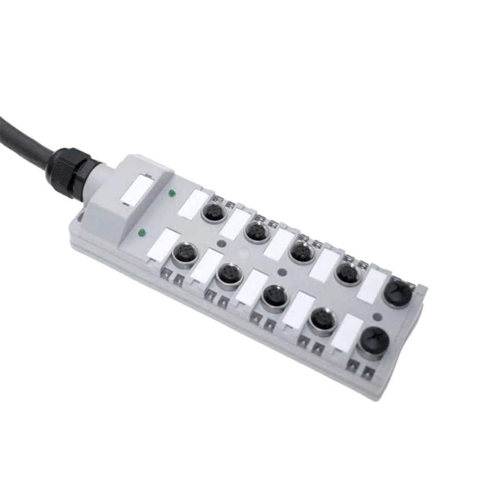JDC-050-024-C050 MENCOM JUNCTION BLOCK 10-5 PIN M12 / 5M SIDE PUR BK 48VAC/DC