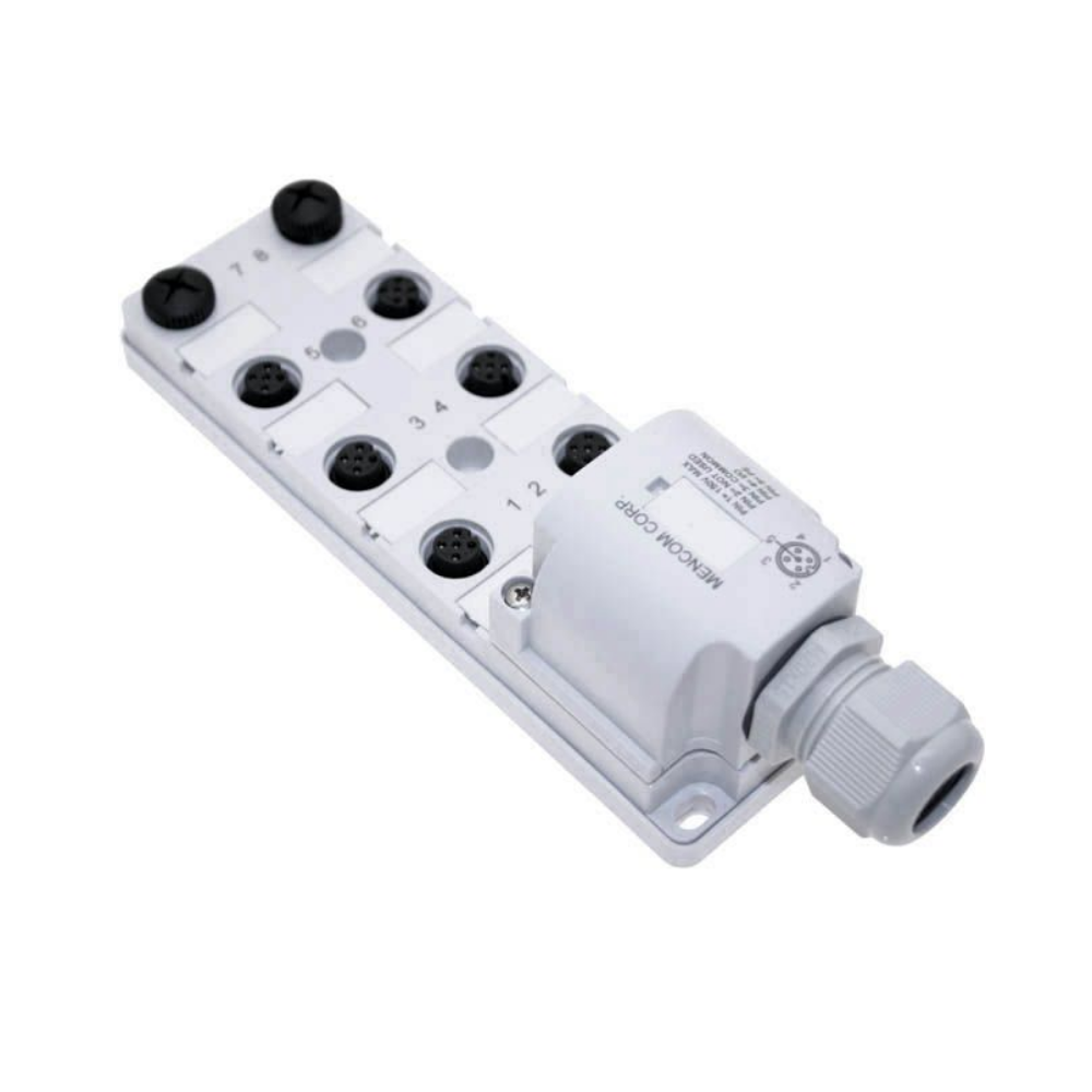 JDC-840-011-F000 MENCOM JUNCTION BLOCK 8-4 PIN M12 / FW SIDE 48VAC/DC
