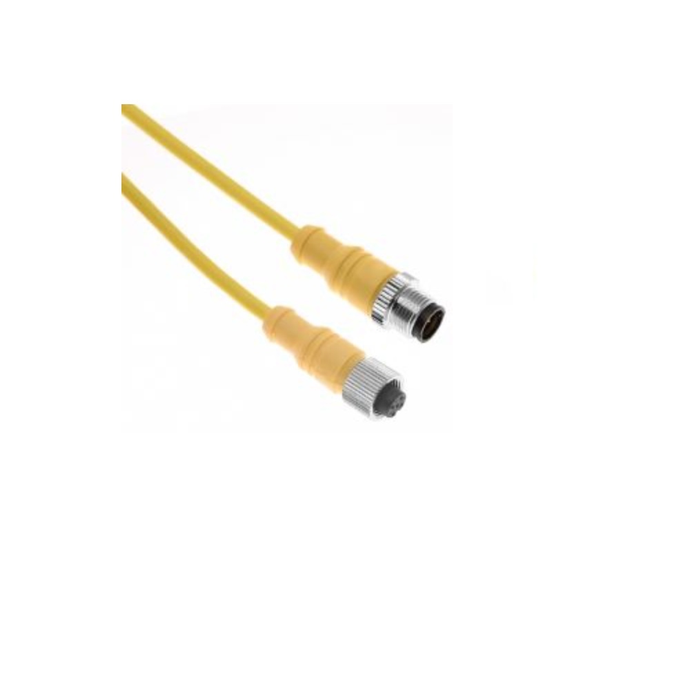 MDC-4MFP-2M MENCOM CORDSET 4 PIN M12 M/F STR 2M PVC YE 22AWG 300VAC/DC