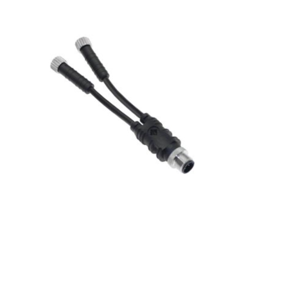 MDNT-3YFF-2M MENCOM SPLITTER 3 PIN "Y" M12 MALE/2 M8 FEMALE 2M PVC BK 60VAC/DC