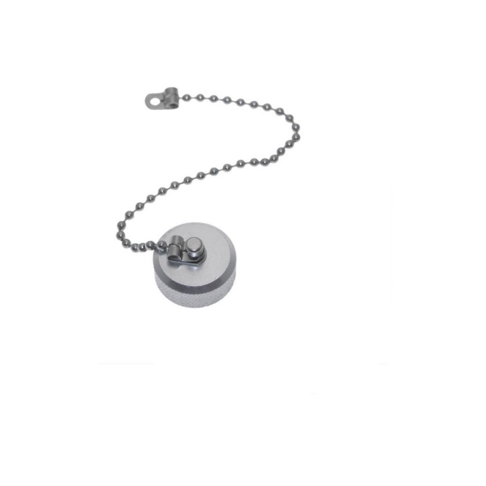 MIN-CAP MENCOM PART 7/8" MINI FEMALE CLOSURE CAP BRASS W/LANYARD