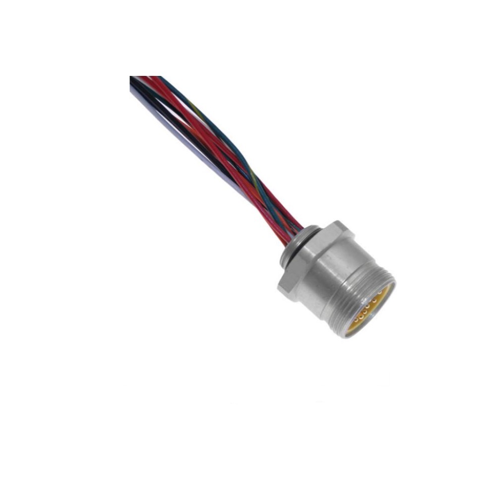MIN-12MR-1-18-M20 MENCOM RECEPTACLE 12 PIN 7/8" MINI MALE STR FM 1' M20 THR 18AWG 300VAC/DC