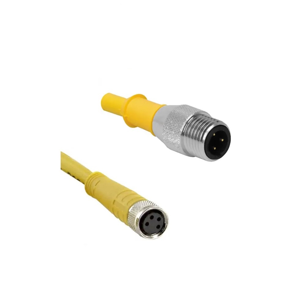 PKG 4M-10-RS 4.4T/S90 TURCK CORDSET 4 PIN M12/M8 M/F STR 10M TPU YE 26AWG 125VAC/DC