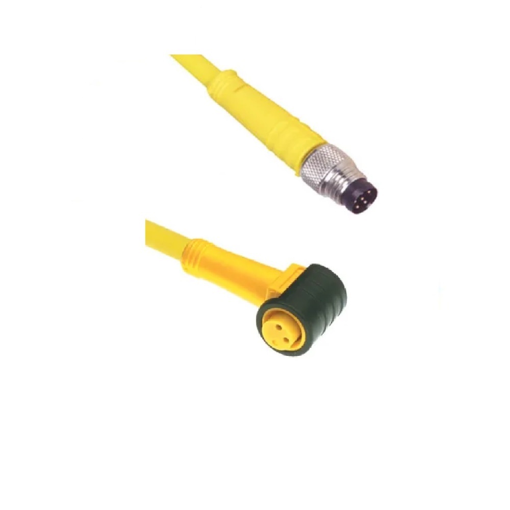 PKW 3Z-0.3-PSG 3 TURCK CORDSET 3 PIN M8 F/M ELB/STR 0.3M PVC YE 24AWG 125VAC/DC