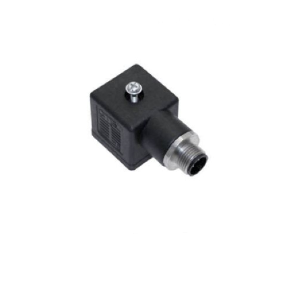 230-370-4MDC FLOTRONICS SOLENOID VALVE ADAPTER FORM A DIN 2+G/4 PIN M12 MALE 250VAC/DC (BK)