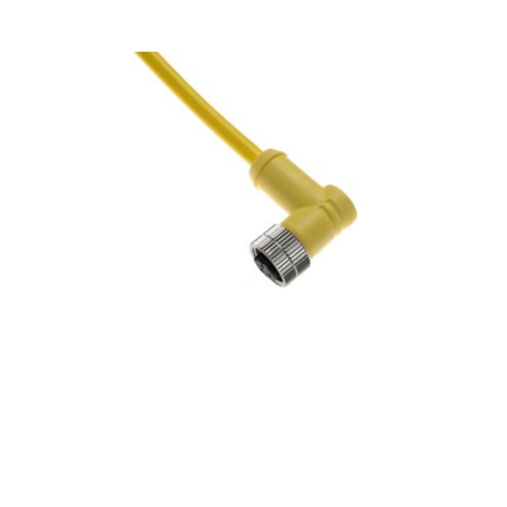 MACB-6FP-6-R MENCOM CIRCULAR CONNECTOR 6 PIN M12 FEMALE STR 6' PVC YE 22AWG 300VAC/DC