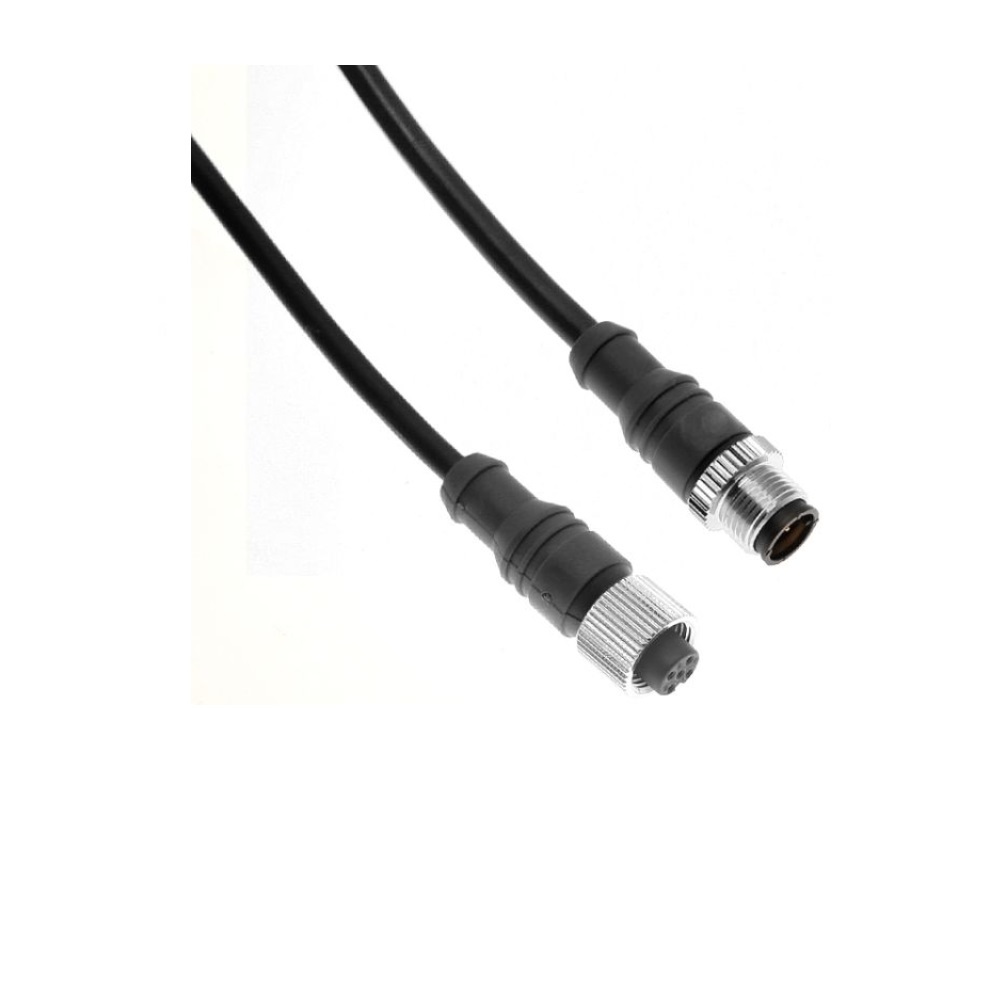 MDC-4MFP-5M-B MENCOM CORDSET 4 PIN M12 M/F STR 5M PVC BK 22AWG 300VAC/DC