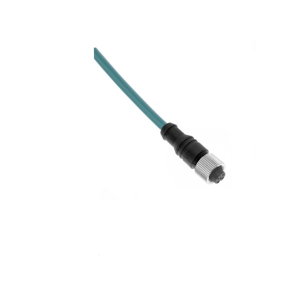 MDE45P-4FP-2M MENCOM ETHERNET CORDSET 4 PIN M12 FEMALE STR 2M PUR TEAL 24AWG 300VAC/DC