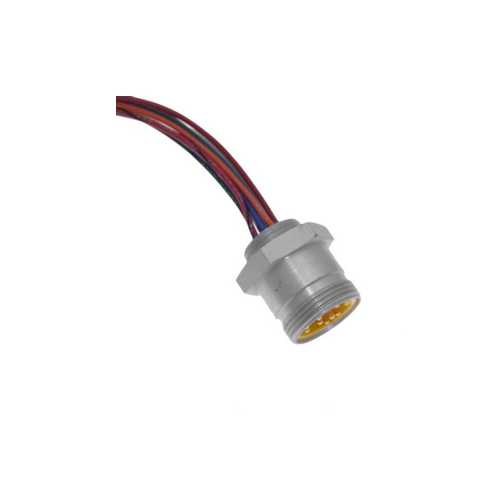 MIN-19MR-1-PG16 MENCOM RECEPTACLE 19 PIN 1 1/8" MINI MALE STR FM 1' PG16 THR 18/22AWG 300VAC/DC