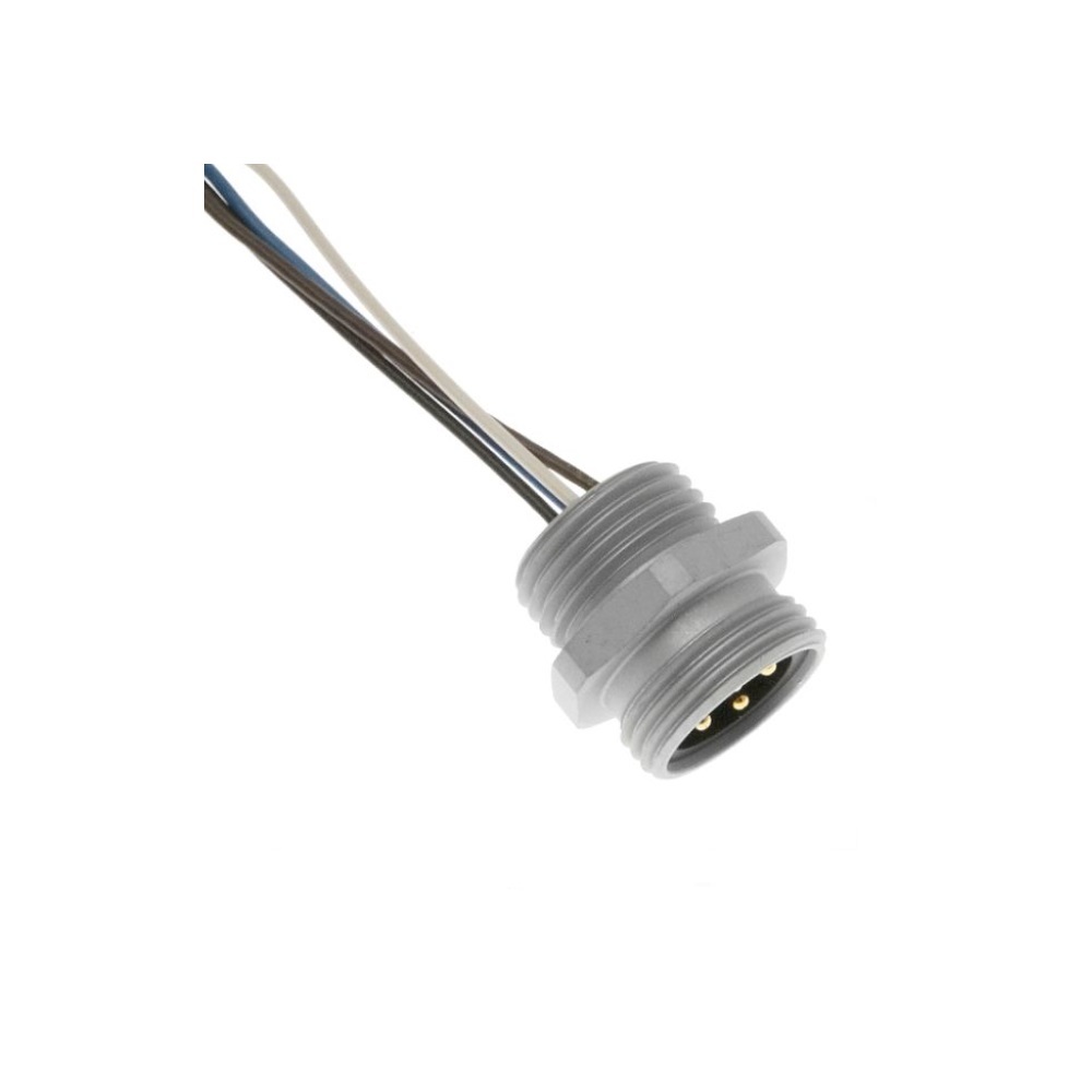MINH-4MR-1 MENCOM RECEPTACLE 4 PIN 7/8" MINI MALE STR FM 1' 1/2" NPT THR 14AWG 600VAC/DC