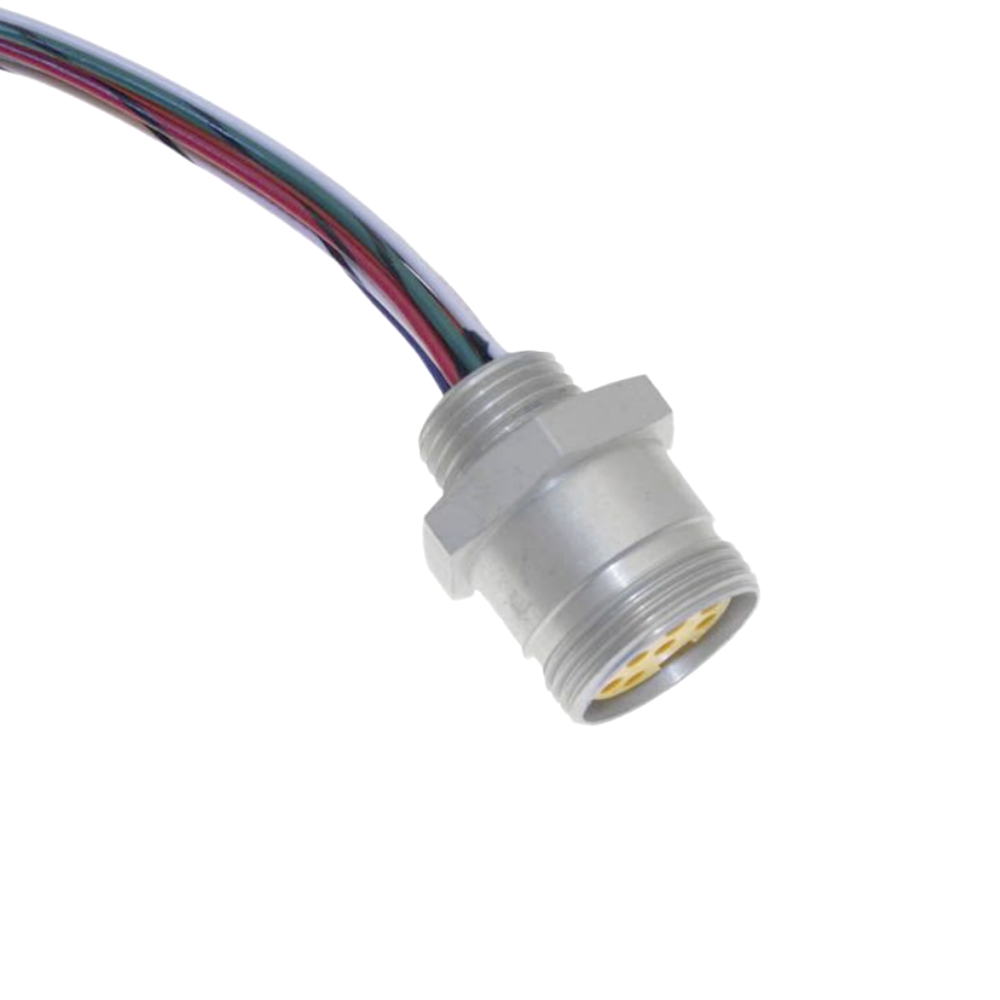 MIN-4FR-1 MENCOM RECEPTACLE 4 PIN 7/8" MINI FEMALE STR FM 1' 16AWG 300VAC/DC