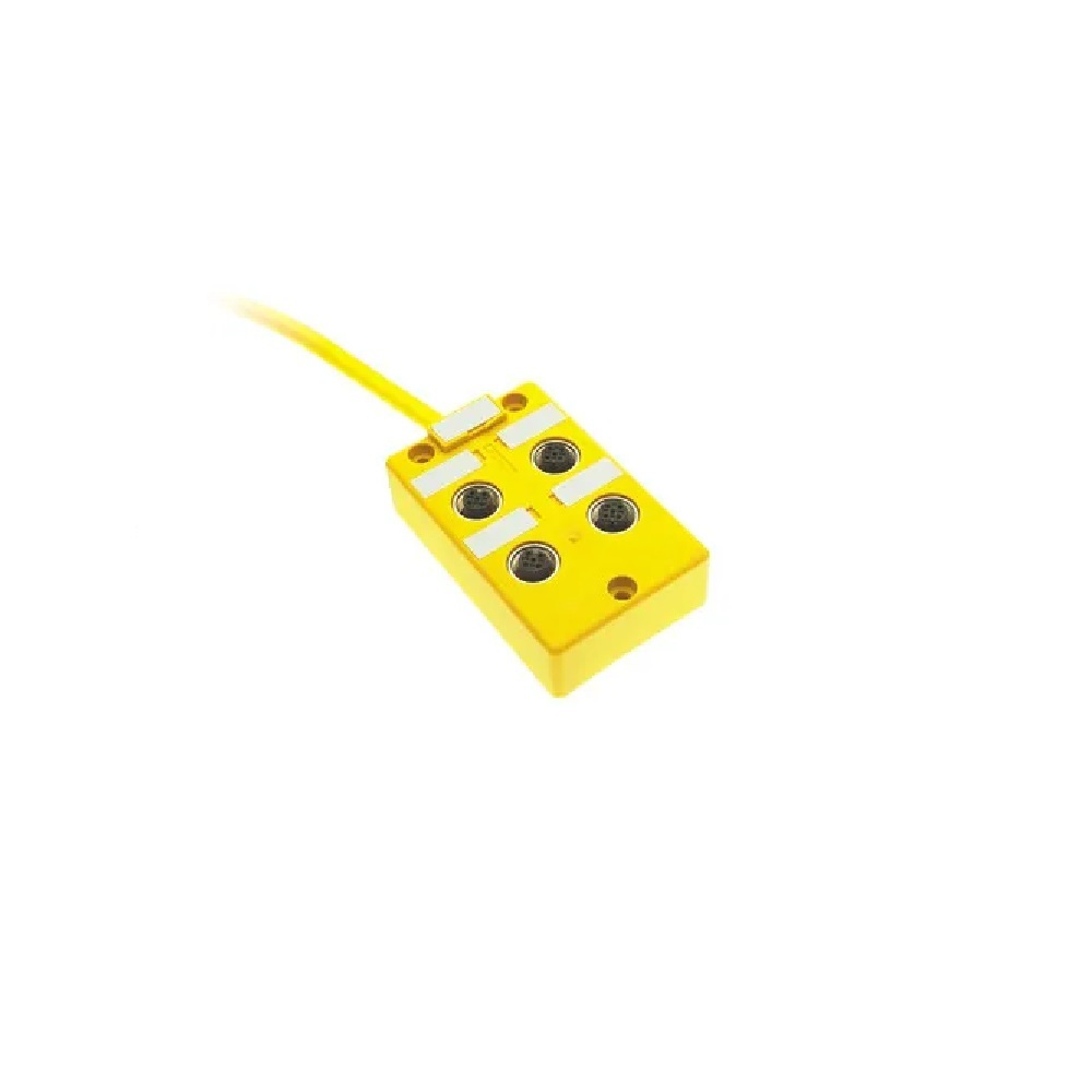 4MB12Z-4P2-5/S90 TURCK JUNCTION BLOCK 4-4 PIN M12 / 5M SIDE EXIT PUR YE 10-30VDC PNP LED