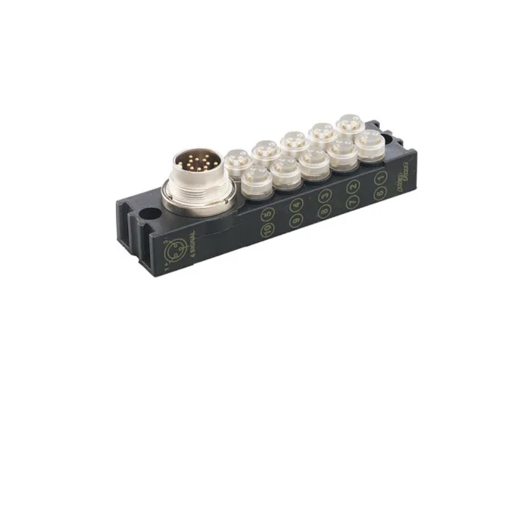 VB 1003-PX10-BS14 TURCK JUNCTION BLOCK 10-3 PIN M8 / 14 PIN M16 TOP EXIT 48VDC LED