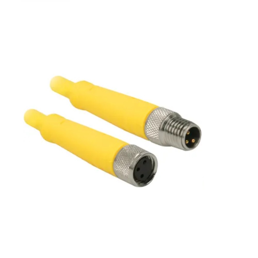 PKG 3M-0.6-PSG 3M TURCK CORDSET 3 PIN M8 F/M STR 0.6M PVC YE 24AWG 125VAC/DC