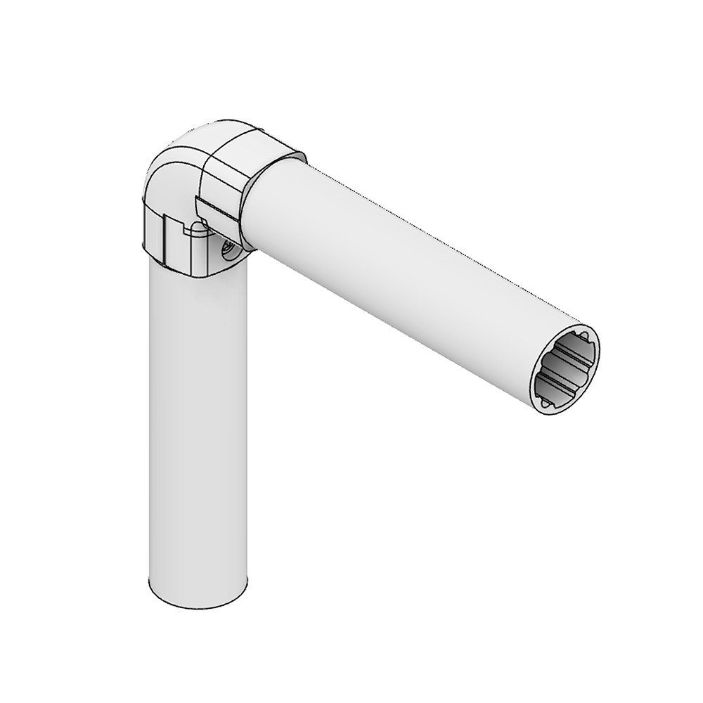 10D-28R-0 MODULAR SOLUTION D28 EXTRUDED PROFILE 28MM OD SMOOTH FRAME WITH INTERNAL MOUNT 4M LONG