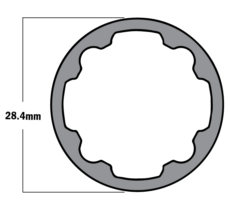 10D-28R-0 MODULAR SOLUTION D28 EXTRUDED PROFILE 28MM OD SMOOTH FRAME WITH INTERNAL MOUNT 4M LONG
