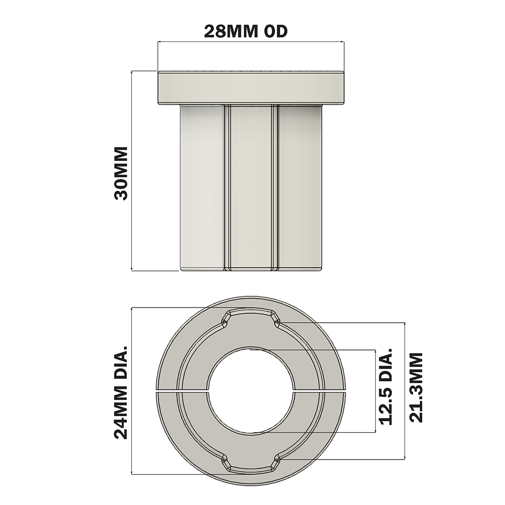 32D-28F-0 MODULAR SOLUTION D28 FOOT FOOT CONNECTION FOR M10 STUD