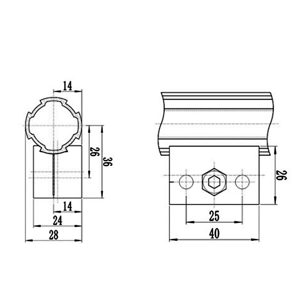 41D-103-0 MODULAR SOLUTION D28 CONNECTOR CONNECTOR BASE RIDGE MOUNT