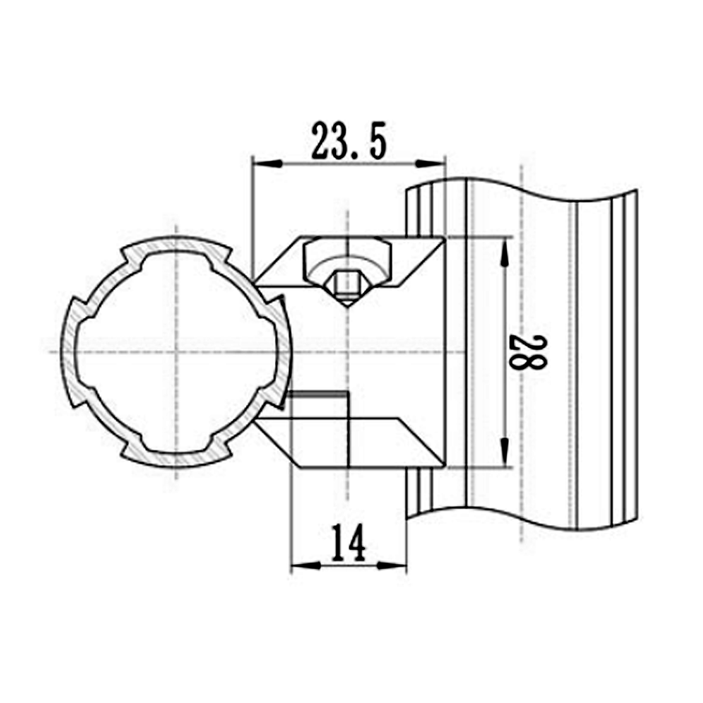 41D-109-0 MODULAR SOLUTION D28 CONNECTOR DUAL 90 DEG CROSS CONNECTOR RIDGE TO RIDGE