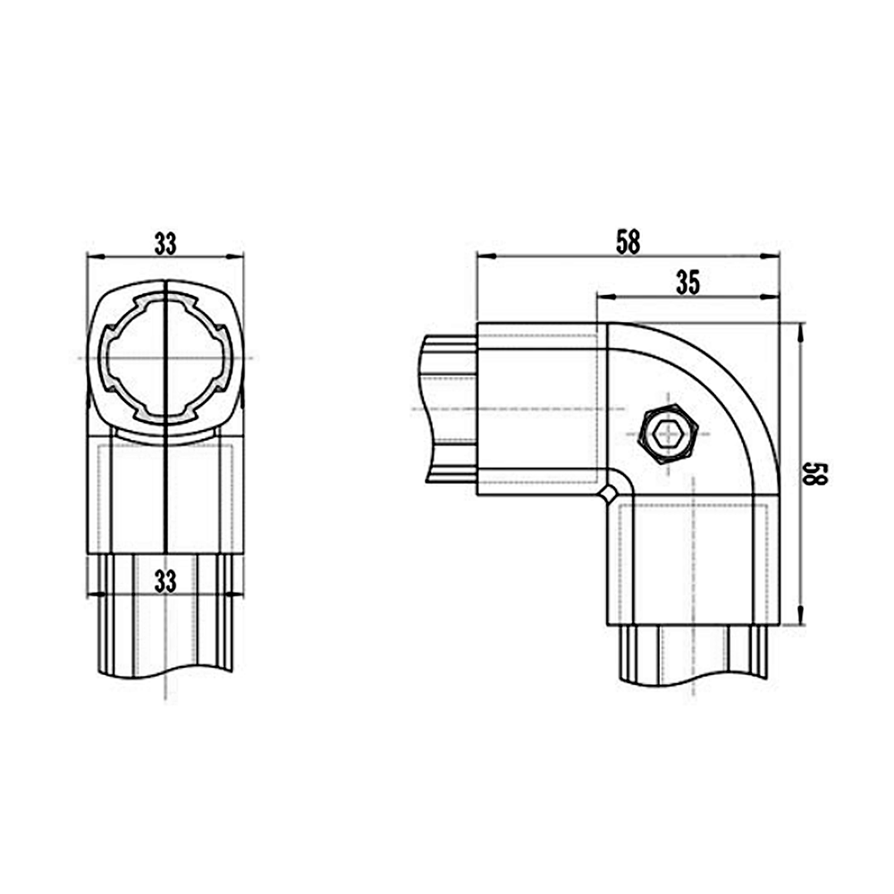 41D-121-0 MODULAR SOLUTION D28 CONNECTOR CONNECTOR 90 DEGREE END TO END OUTER TYPE