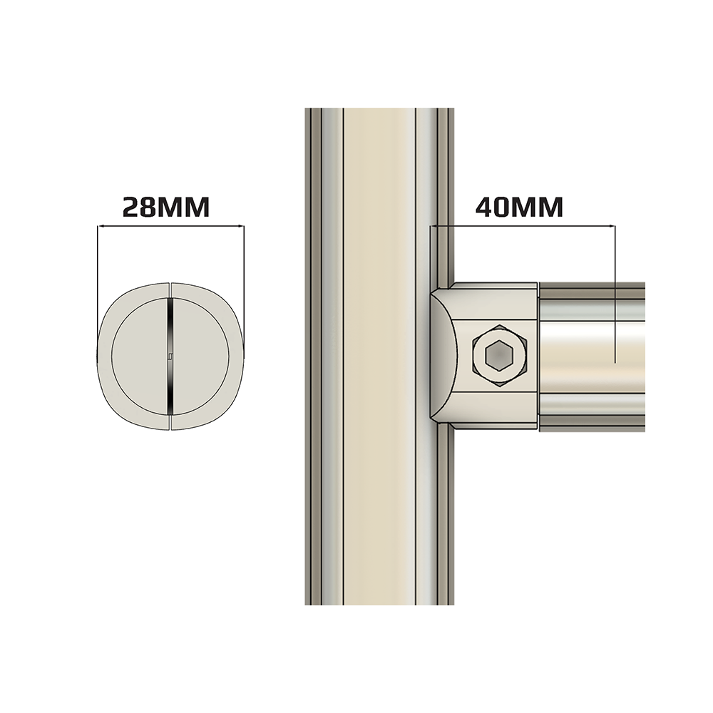 41D-130-0 MODULAR SOLUTION D28 CONNECTOR CONNECTOR END INTERNAL TO RIDGE STRIAGHT, ROTATE TYPE
