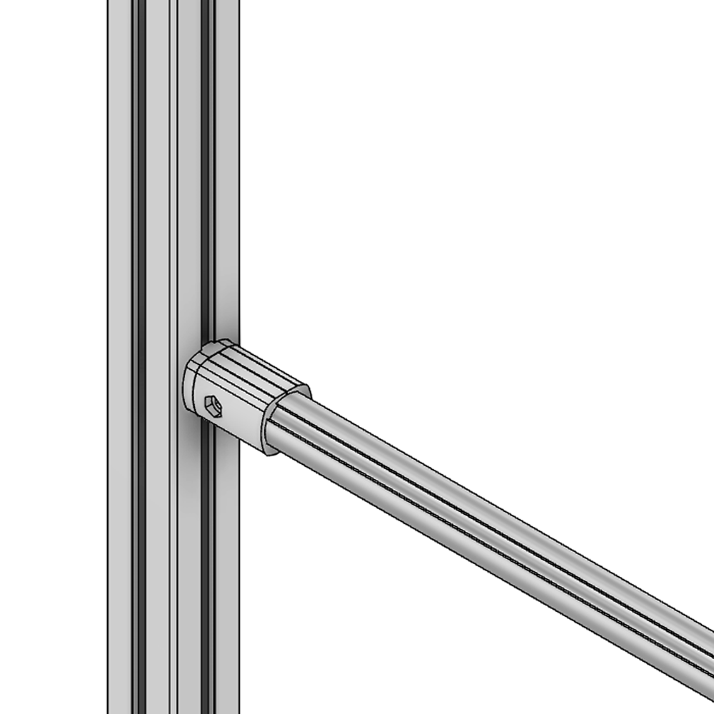 41D-157-3 SOLUTION D28 TO SQUARE PROFILE CONNECTOR CONNECTOR END TO 30 SERIES PROFILE