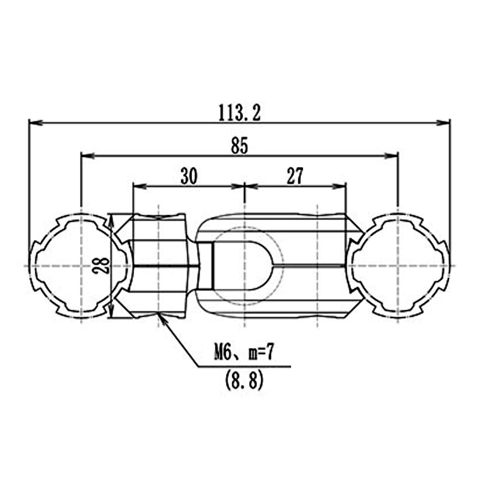 42D-283-0 MODULAR SOLUTION D28 CONNECTOR FREE ANGLE CONNECTOR RIDGE TO RIDGE