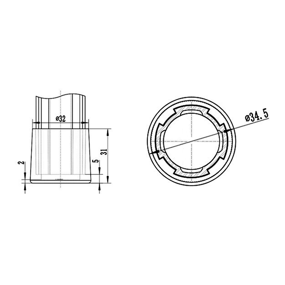 60D-280-0 MODULAR SOLUTION D28 END CAP END CAP FOR D28 SHAFT