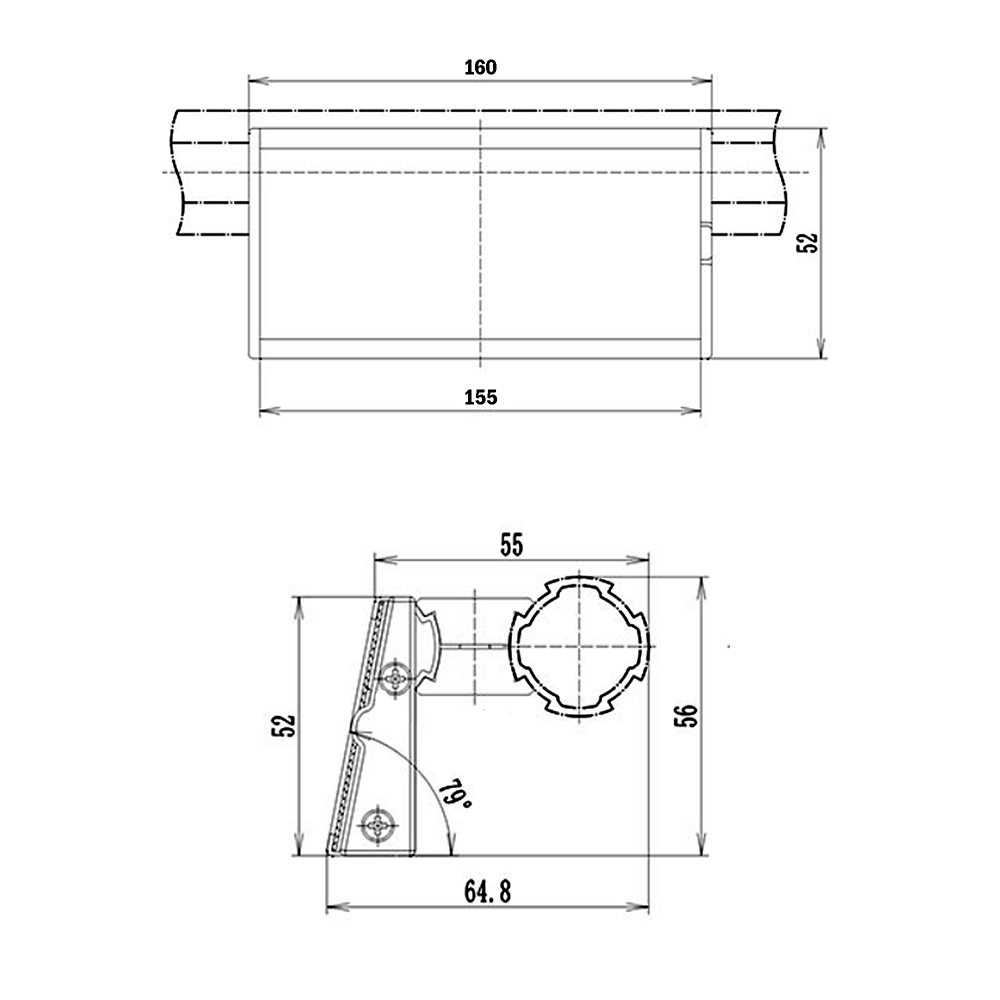 79D-103-0 MODULAR SOLUTION D28 CLIP ON PART 160MM LONG ALUMINUM SIGN BOARD