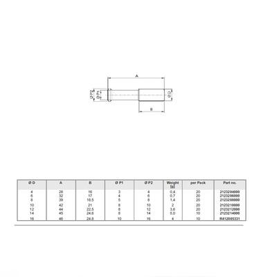 2123212000 NUMATICS/AVENTICS PLASTIC PUSH-IN FITTING 12MM TUBE PLUG (OVAL)