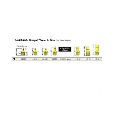 4-28B1 MEM-CO BRASS FITTING 1/4" NPT MALE X 1/16" BARB