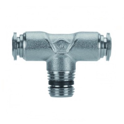 57210-12-1/2 AIGNEP NP BRASS PUSH-IN FITTING 12MM TUBE X 1/2" UNIV MALE SWIVEL BRANCH TEE