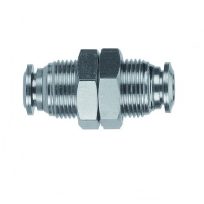 57050-6 AIGNEP NP BRASS PUSH-IN FITTING 6MM TUBE UNION BULKHEAD