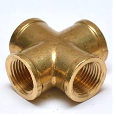 CRS-100-B PATRIOT BRASS FITTING 1" NPT FEMALE CROSS