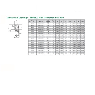 INWB103-104-020 NUMATICS/AVENTICS NP BRASS PUSH-IN FITTING 1/4" TUBE X 1/8" UNIV MALE