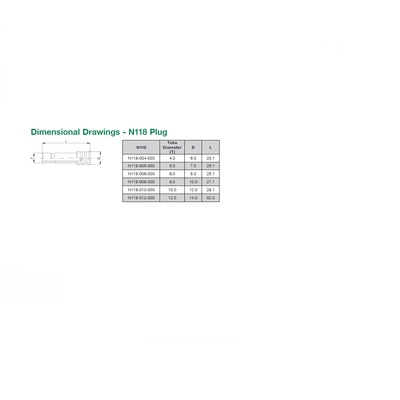 N118-005-000 NUMATICS/AVENTICS NP BRASS PUSH-IN FITTING 5MM TUBE PLUG