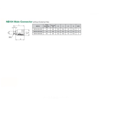 NB104-006-007 NUMATICS/AVENTICS NP BRASS PUSH-IN FITTING 6MM TUBE X M7 MALE