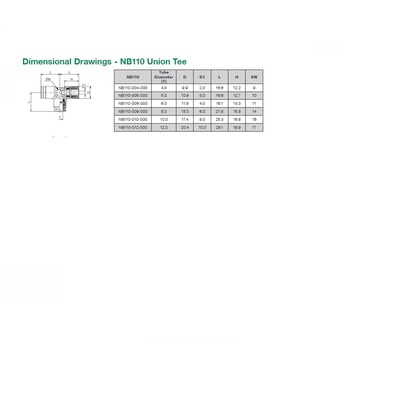 NB110-008-000 NUMATICS/AVENTICS NP BRASS PUSH-IN FITTING 8MM TUBE UNION TEE