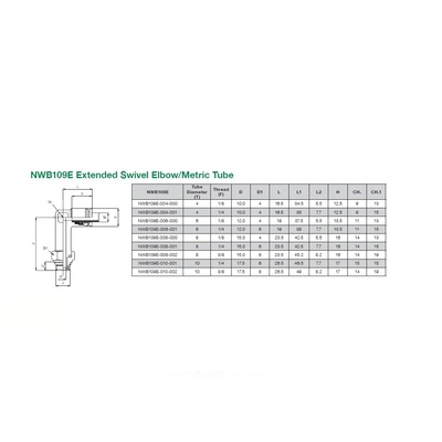 NWB109E-006-001 NUMATICS/AVENTICS NP BRASS PUSH-IN FITTING 6MM TUBE X 1/4" UNIV MALE SWIVEL EXT ELBOW