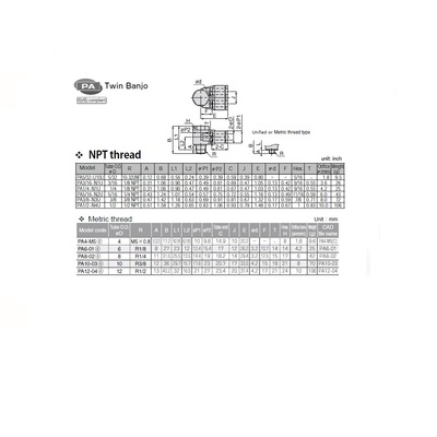 PA3/8-N3U PISCO PLASTIC PUSH-IN FITTING 3/8" TUBE X 3/8" NPT MALE UNIVERSAL BRANCH ELBOW