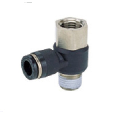 PHF8-02 PISCO PLASTIC PUSH-IN FITTING 8MM TUBE X 1/4" BSPT MALE/FEMALE UNIVERSAL ELBOW