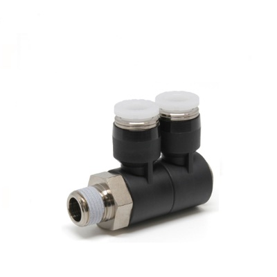PHW1/4-03 PISCO PLASTIC PUSH-IN FITTING 1/4" TUBE X 3/8" BSPT MALE DBL UNIVERSAL ELBOW